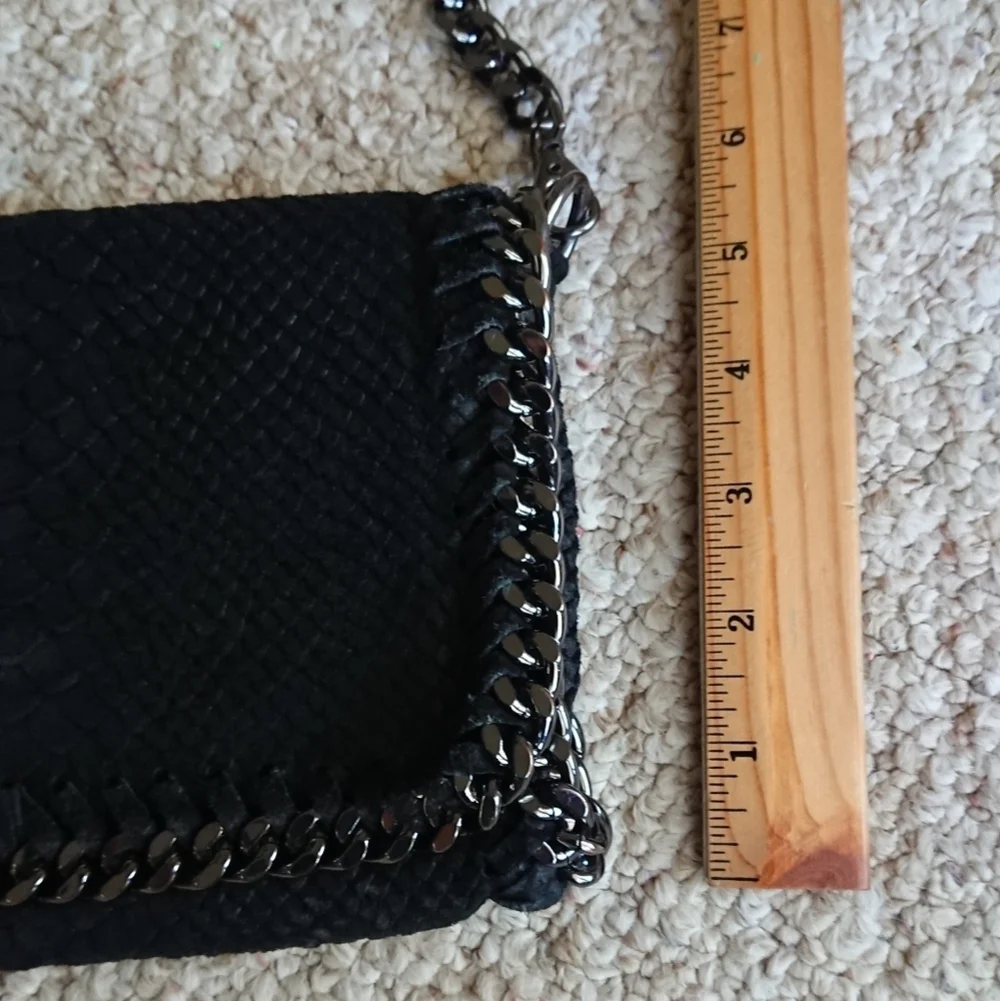 Borse In Pelle Italy Genuine black Leather Reptilian print/textured bag